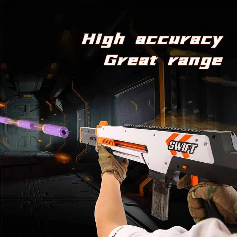 Worker Swift Foam Dart Blaster — top rail detail