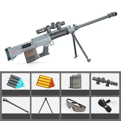 Lehui AMR Shell Eject Foam Blaster Soft Bullet Launcher — trigger group close-up