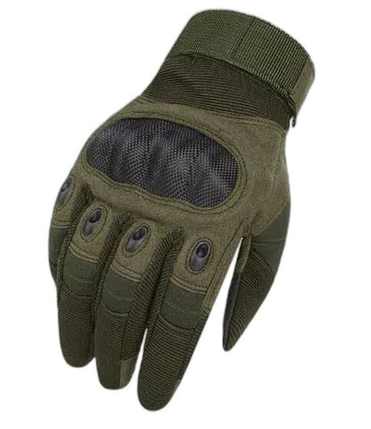 B8 Touch Screen Anti-Skid Hard Knuckle Full Finger Tactical Gloves - green