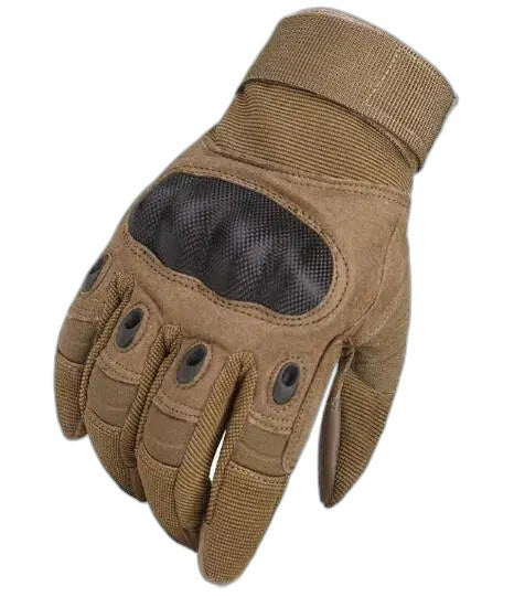 B8 Touch Screen Anti-Skid Hard Knuckle Full Finger Tactical Gloves - tan