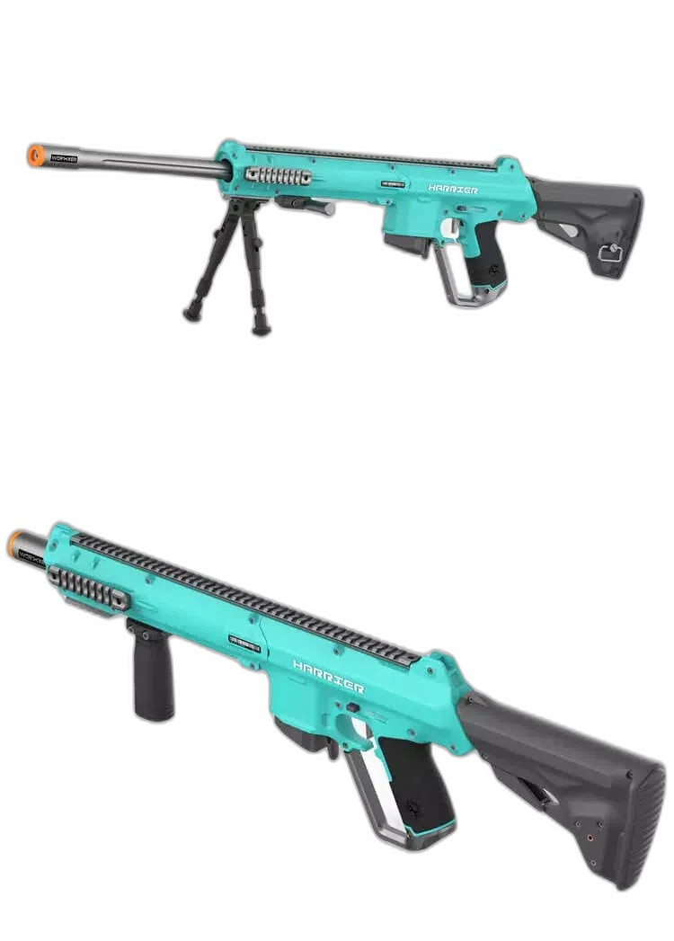 Worker Harrier Foam Dart Blaster — trigger group close-up
