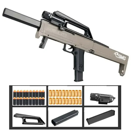 FMG-9 Shell Ejecting Plastic Folding Foam Blaster Toy — left profile