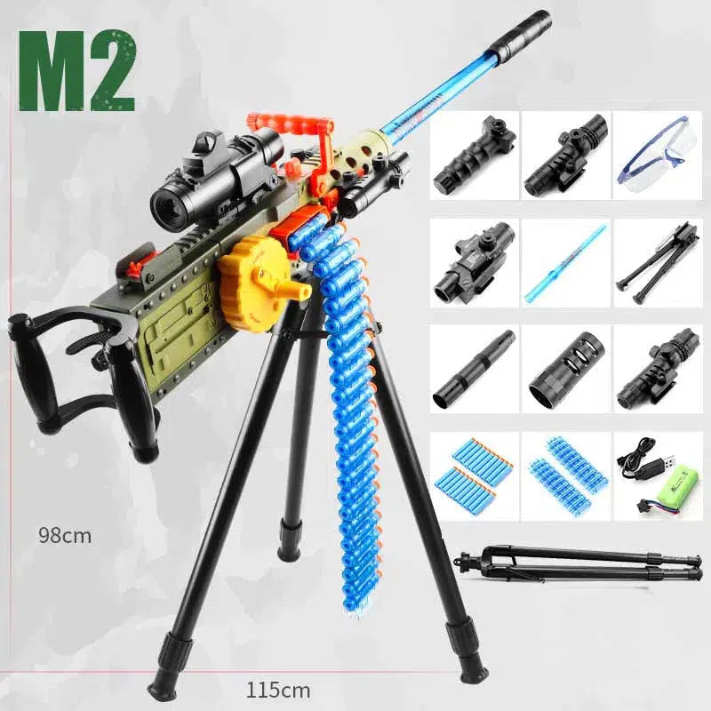 JF heavy-automatic-class Electric Soft Bullet Dart Blaster Belt-Fed — variant or accessory bundle