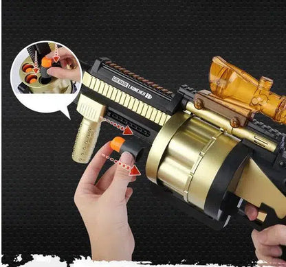 multi-shot cluster-dart blaster Pump Action Grenade Launcher Foam Blaster — top rail detail