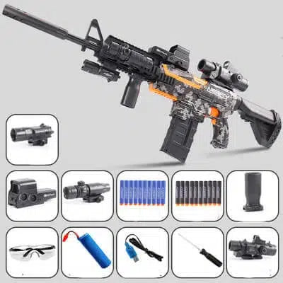 Sembylon rifle-class Electric Auto Foam Dart Blaster — trigger group close-up