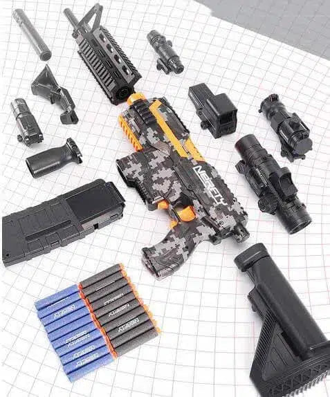 Sembylon rifle-class Electric Auto Foam Dart Blaster — muzzle and barrel detail