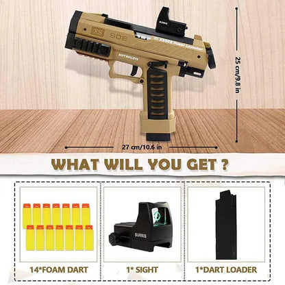 XS908 Raptor High Power Foam Dart Blaster — stock and grip detail