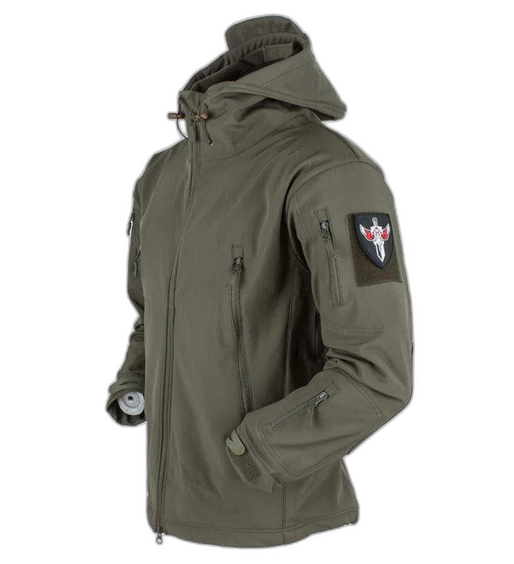 Tactical Soft Shell Military Jacket Men Waterproof Windproof - Army Green