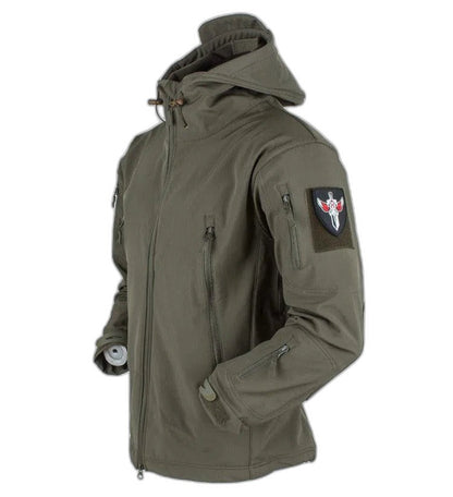 Tactical Soft Shell Military Jacket Men Waterproof Windproof - Army Green