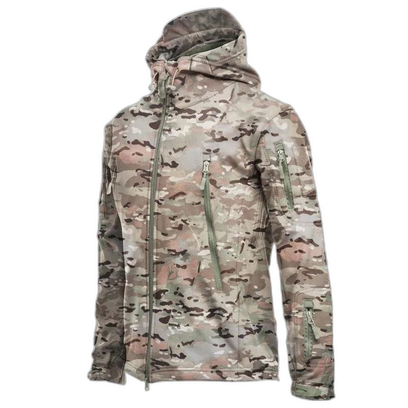 Tactical Soft Shell Military Jacket Men Waterproof Windproof - CP Camouflage