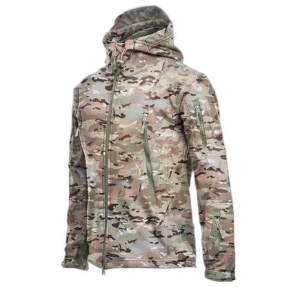 Tactical Soft Shell Military Jacket Men Waterproof Windproof - CP Camouflage