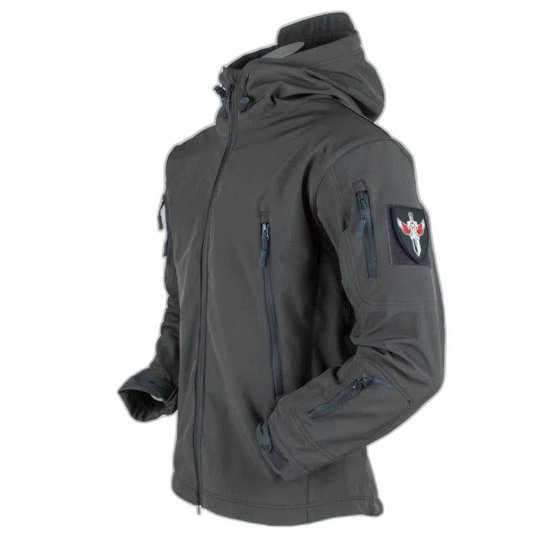 Tactical Soft Shell Military Jacket Men Waterproof Windproof - Gray