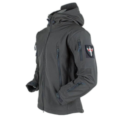 Tactical Soft Shell Military Jacket Men Waterproof Windproof - Gray