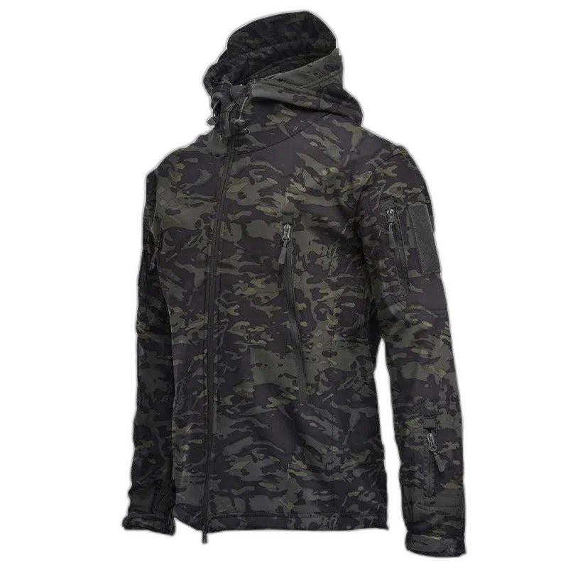 Tactical Soft Shell Military Jacket Men Waterproof Windproof - night camouflage