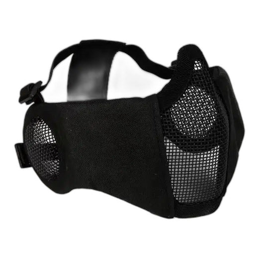 V1 Steel Mesh Tactical Protective Mask with Ears Protection - black