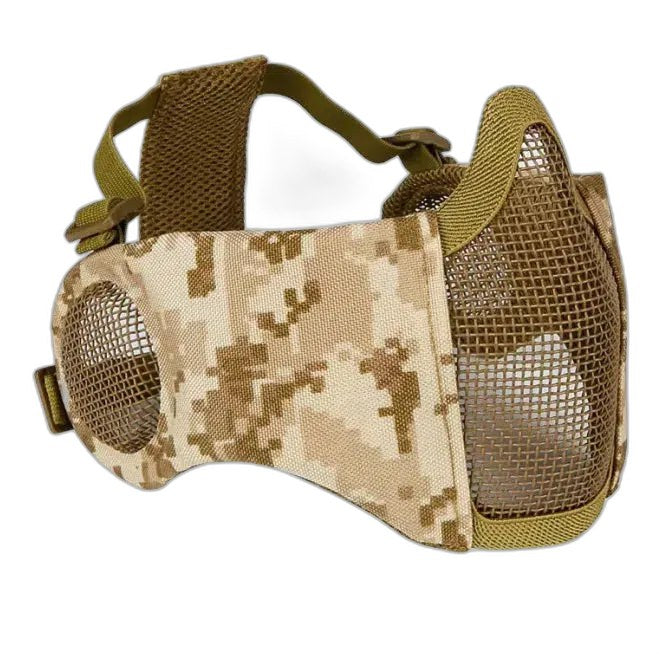V1 Steel Mesh Tactical Protective Mask with Ears Protection - desert digital