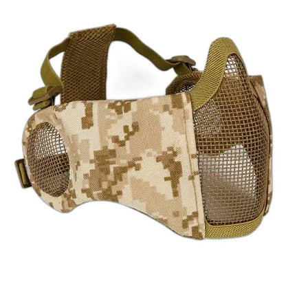 V1 Steel Mesh Tactical Protective Mask with Ears Protection - desert digital