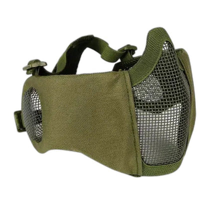 V1 Steel Mesh Tactical Protective Mask with Ears Protection - green