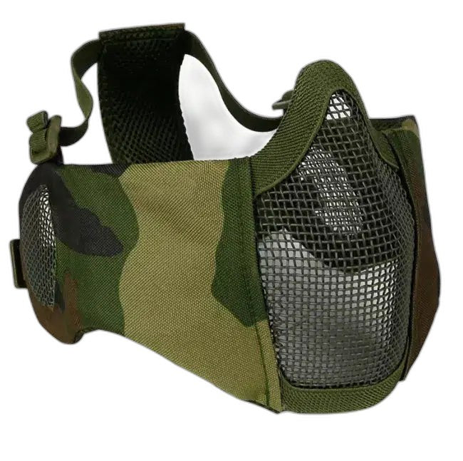 V1 Steel Mesh Tactical Protective Mask with Ears Protection - jungle camo