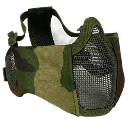 V1 Steel Mesh Tactical Protective Mask with Ears Protection - jungle camo