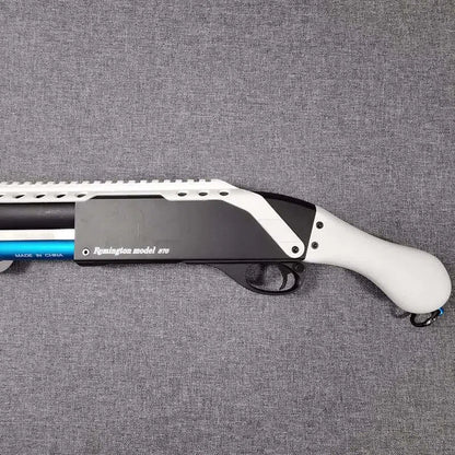 XYL M870 Shell Ejecting Shotgun foam-dart Blaster — muzzle and barrel detail